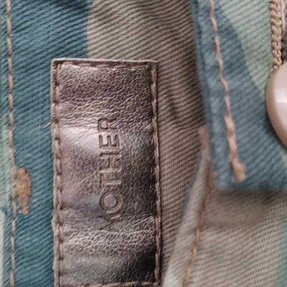 NWOT MOTHER The Shaker Linen Blend Chop Crop Camo Pant Size 27 - Picture 4 of 13